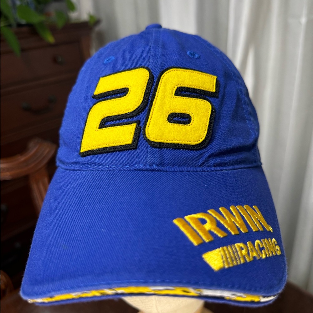 Blue Irwin Racing NASCAR Cap with Yellow Accents